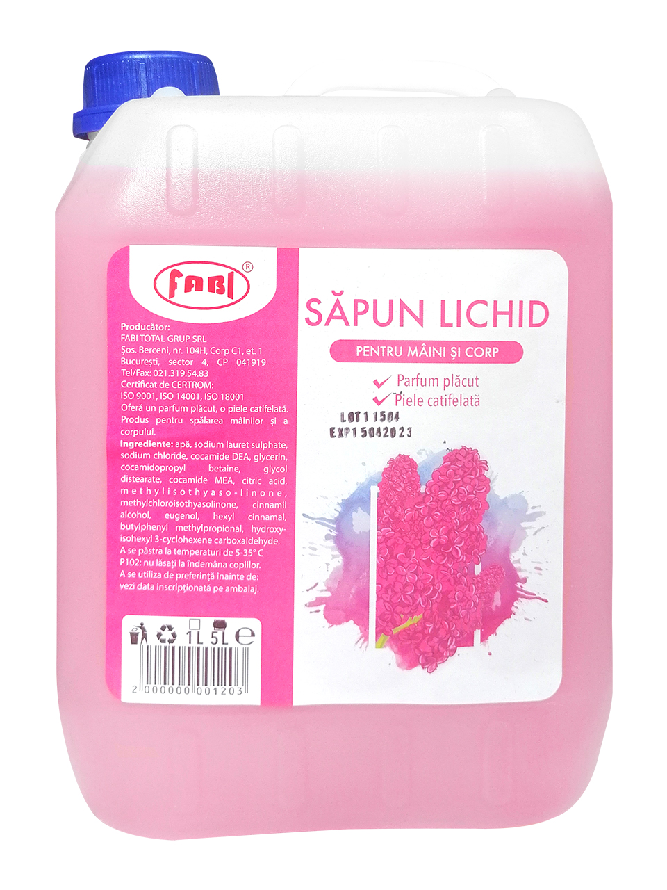 Sapun lichid roz parfumat Fabi canistra 5L Fabi